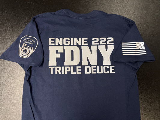 FDNY Reflective Engine Co. 222 Triple Deuce T-Shirt- Unisex