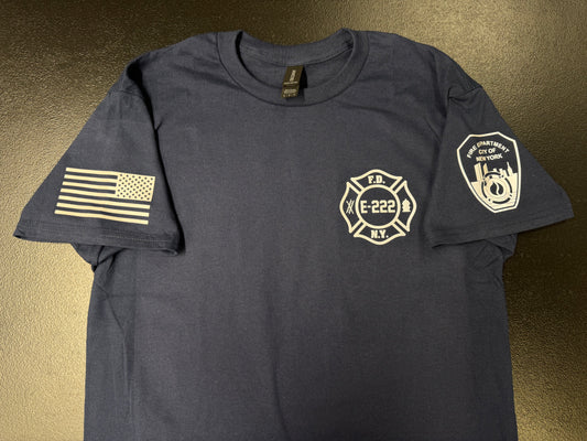 FDNY Reflective Engine Co. 222 Triple Deuce T-Shirt- Unisex