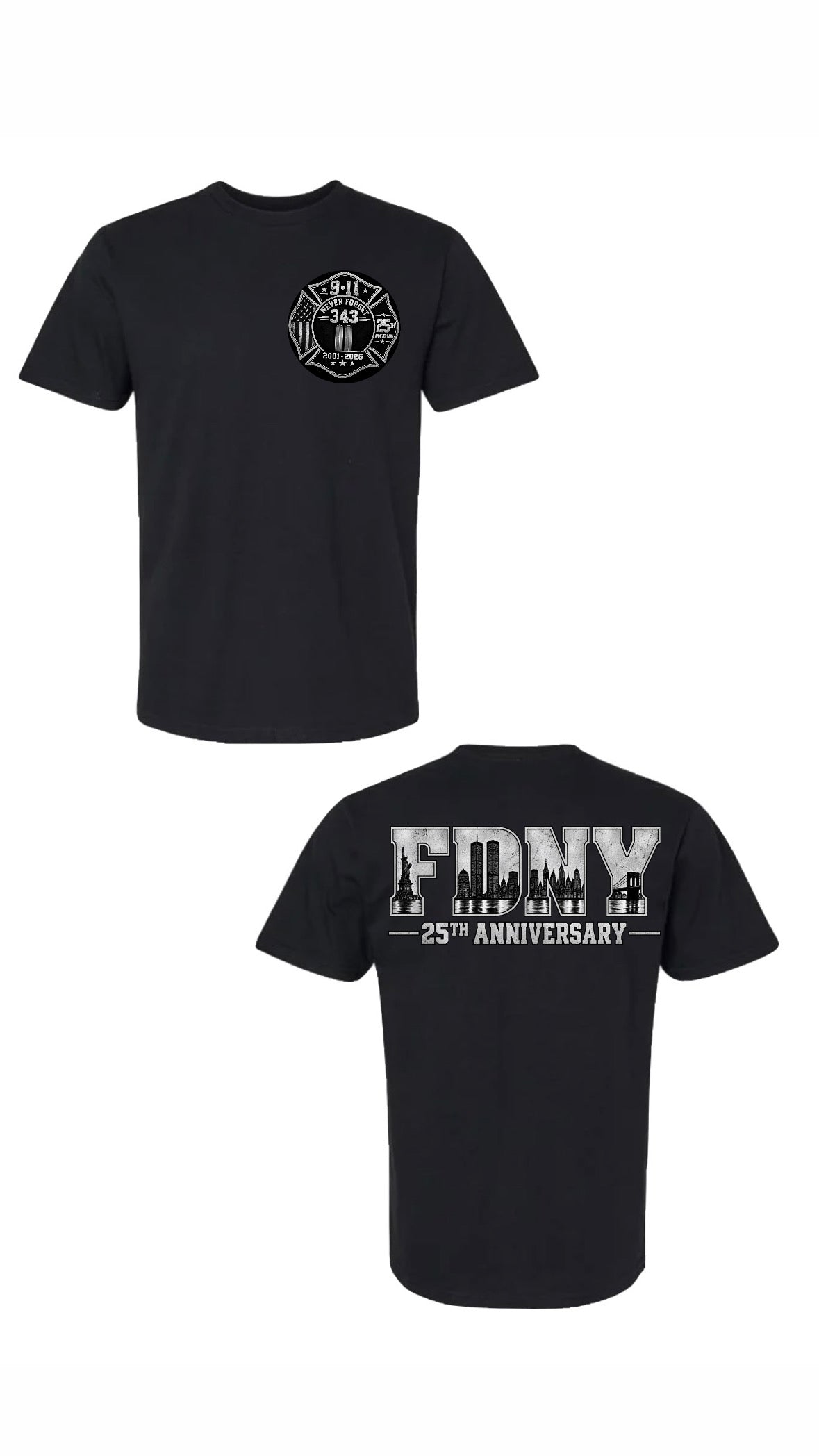 FDNY 9/11 25th Anniversary T-Shirt