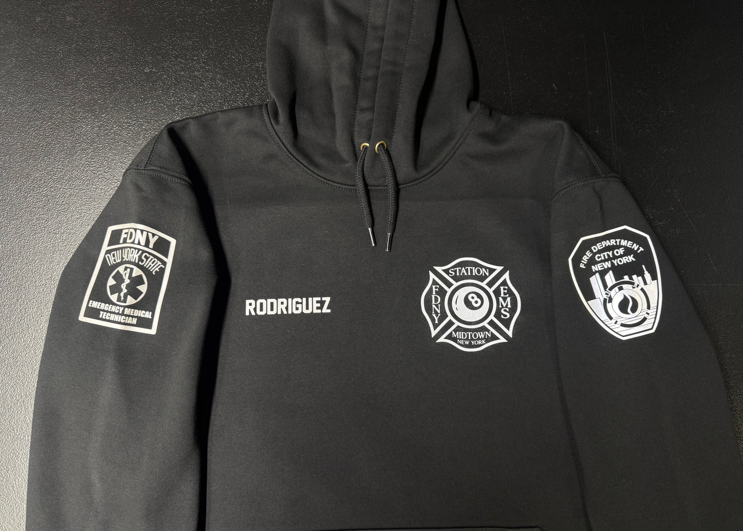 FDNY Reflective Station 8 Midtown Pullover Hoodie - Unisex