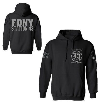 FDNY Station 43 Reflective Pullover Hoodie - Unisex