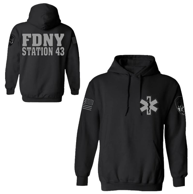 FDNY Station 43 Reflective Pullover Hoodie - Unisex