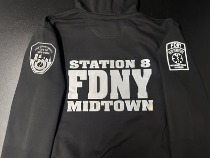 FDNY Reflective Station 8 Midtown Pullover Hoodie - Unisex