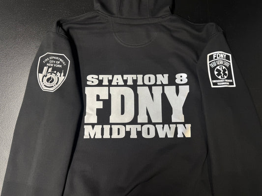 FDNY Reflective Station 8 Midtown Pullover Hoodie - Unisex