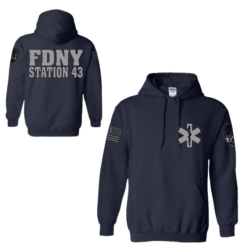 FDNY Station 43 Reflective Pullover Hoodie - Unisex